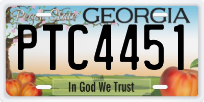 GA license plate PTC4451