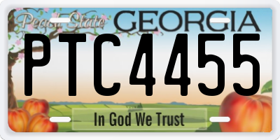 GA license plate PTC4455