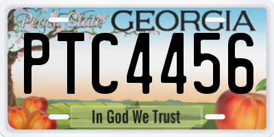 GA license plate PTC4456