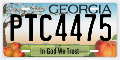 GA license plate PTC4475