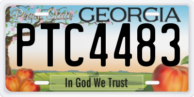GA license plate PTC4483