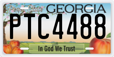 GA license plate PTC4488