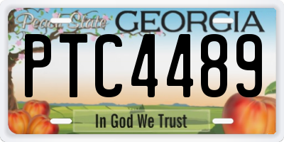 GA license plate PTC4489