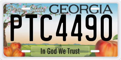 GA license plate PTC4490