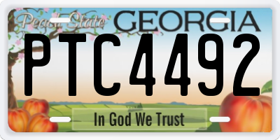 GA license plate PTC4492