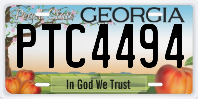 GA license plate PTC4494