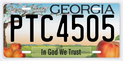 GA license plate PTC4505