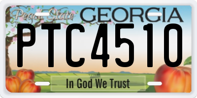 GA license plate PTC4510