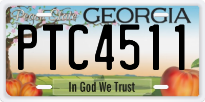 GA license plate PTC4511