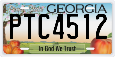 GA license plate PTC4512