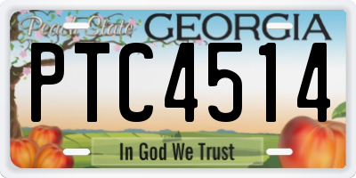 GA license plate PTC4514