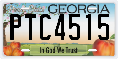 GA license plate PTC4515