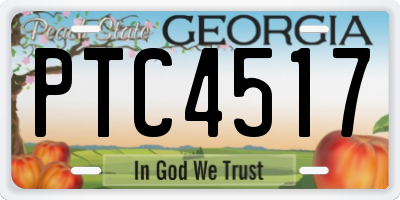 GA license plate PTC4517