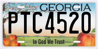 GA license plate PTC4520