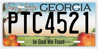 GA license plate PTC4521