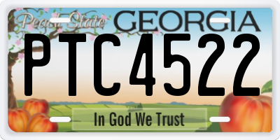 GA license plate PTC4522