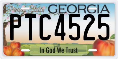 GA license plate PTC4525