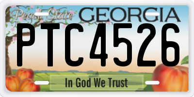 GA license plate PTC4526