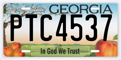 GA license plate PTC4537