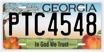 GA license plate PTC4548