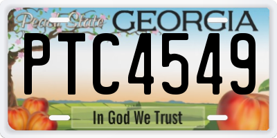 GA license plate PTC4549