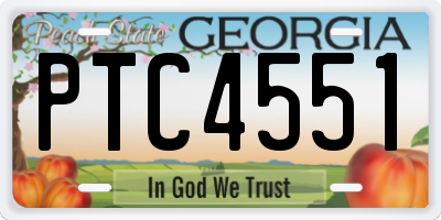 GA license plate PTC4551