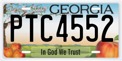 GA license plate PTC4552