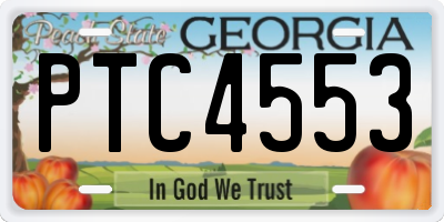 GA license plate PTC4553