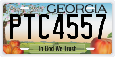 GA license plate PTC4557