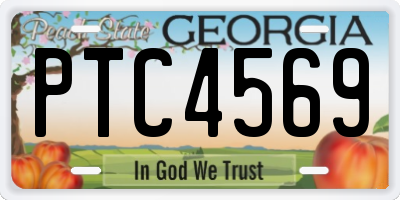 GA license plate PTC4569