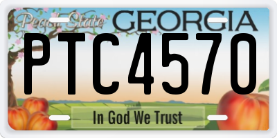 GA license plate PTC4570