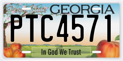 GA license plate PTC4571