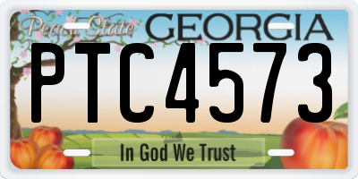 GA license plate PTC4573