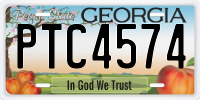 GA license plate PTC4574