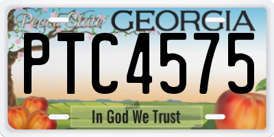 GA license plate PTC4575