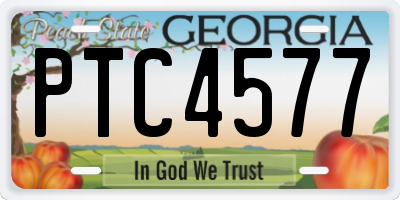 GA license plate PTC4577