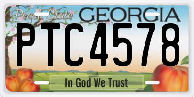 GA license plate PTC4578