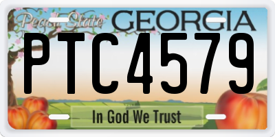 GA license plate PTC4579