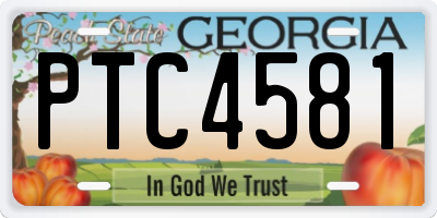 GA license plate PTC4581