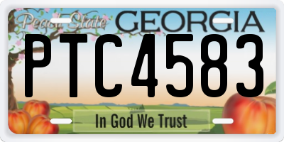 GA license plate PTC4583