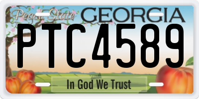 GA license plate PTC4589