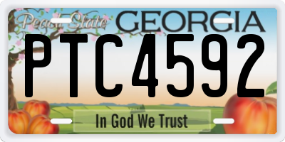 GA license plate PTC4592