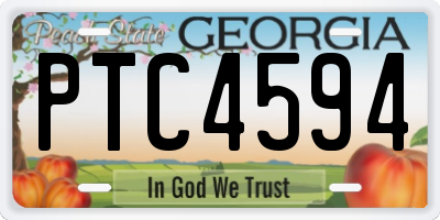 GA license plate PTC4594