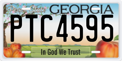 GA license plate PTC4595