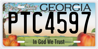 GA license plate PTC4597
