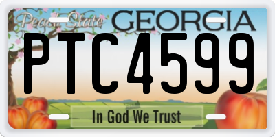 GA license plate PTC4599