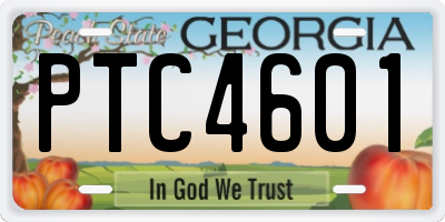 GA license plate PTC4601