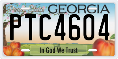 GA license plate PTC4604