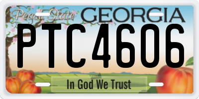 GA license plate PTC4606