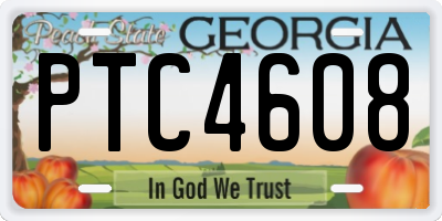 GA license plate PTC4608
